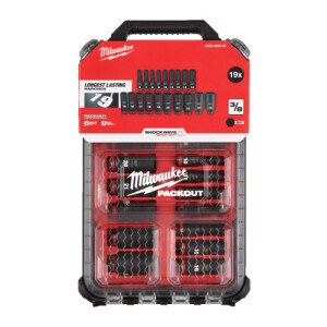 Milwaukee - Schlagnuss-Set 3/8"lang(19tlg.)PACKOUT...