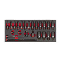 Milwaukee - Schlagnüsse 3/8" lang Einlage (23-tlg) (4932493390)