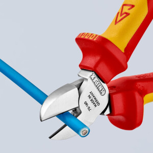 Knipex - Seitenschneider verchromt, isoliert mit Mehrkomponenten-Hüllen, VDE-geprüft 160 mm (70 06 160)