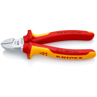 Knipex - Seitenschneider verchromt, isoliert mit Mehrkomponenten-Hüllen, VDE-geprüft 160 mm (70 06 160)