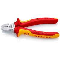 Knipex - Seitenschneider verchromt, isoliert mit Mehrkomponenten-Hüllen, VDE-geprüft 160 mm (70 06 160)