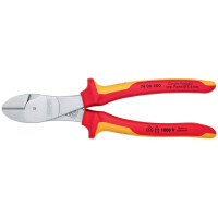 Knipex - Kraft-Seitenschneider verchromt, isoliert mit Mehrkomponenten-Hüllen, VDE-geprüft 200 mm (74 06 200)