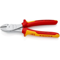 Knipex - Kraft-Seitenschneider verchromt, isoliert mit Mehrkomponenten-Hüllen, VDE-geprüft 200 mm (74 06 200)