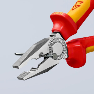Knipex - Kombizange verchromt, isoliert mit Mehrkomponenten-Hüllen, VDE-geprüft 180 mm (03 06 180)