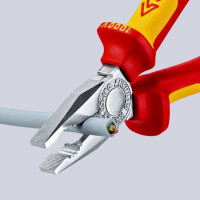 Knipex - Kombizange verchromt, isoliert mit Mehrkomponenten-Hüllen, VDE-geprüft 180 mm (03 06 180)