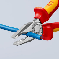 Knipex - Kombizange verchromt, isoliert mit Mehrkomponenten-Hüllen, VDE-geprüft 180 mm (03 06 180)