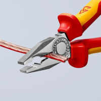 Knipex - Kombizange verchromt, isoliert mit Mehrkomponenten-Hüllen, VDE-geprüft 180 mm (03 06 180)