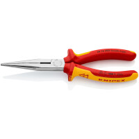 Knipex - Flachrundzange mit Schneide verchromt, isoliert mit Mehrkomponenten-Hüllen, VDE-geprüft 200 mm (26 16 200)