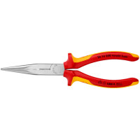 Knipex - Flachrundzange mit Schneide verchromt, isoliert mit Mehrkomponenten-Hüllen, VDE-geprüft 200 mm (26 16 200)