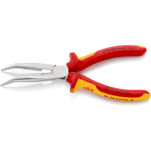 Knipex - Flachrundzange mit Schneide verchromt, isoliert...