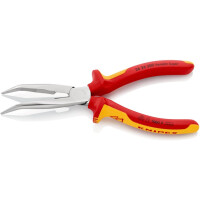 Knipex - Flachrundzange mit Schneide verchromt, isoliert mit Mehrkomponenten-Hüllen, VDE-geprüft 200 mm (26 26 200)