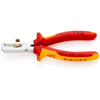 Knipex - Abisolierzange verchromt, isoliert mit Mehrkomponenten-Hüllen, VDE-geprüft 160 mm (11 06 160)