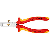 Knipex - Abisolierzange verchromt, isoliert mit Mehrkomponenten-Hüllen, VDE-geprüft 160 mm (11 06 160)