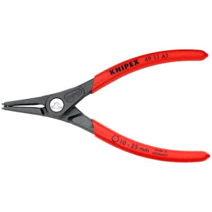 Knipex - Praezision-Sicherungsringzange grau atramentiert, mit rutschhemmendem Kunststoff überzogen 140 mm (49 11 A1)
