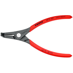 Knipex - Praezision-Sicherungsringzange grau atramentiert, mit rutschhemmendem Kunststoff überzogen 165 mm (49 21 A21)