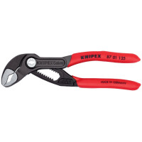 Knipex - Cobra® Wasserpumpenzange grau atramentiert, mit rutschhemmendem Kunststoff überzogen 125 mm (87 01 125)
