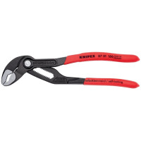 Knipex - Cobra® Wasserpumpenzange grau atramentiert, mit rutschhemmendem Kunststoff überzogen 180 mm (87 01 180)