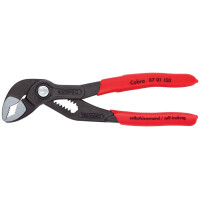 Knipex - Cobra® Wasserpumpenzange grau atramentiert, mit rutschhemmendem Kunststoff überzogen 150 mm (87 01 150)