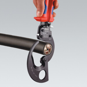 Knipex - Kabelschneider schwarz lackiert, mit Mehrkomponenten-Hüllen 250 mm (95 31 250)