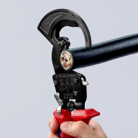 Knipex - Kabelschneider schwarz lackiert, mit Mehrkomponenten-Hüllen 250 mm (95 31 250)