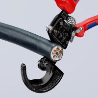 Knipex - Kabelschneider schwarz lackiert, mit Mehrkomponenten-Hüllen 250 mm (95 31 250)