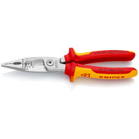 Knipex - Elektro-Installationszange verchromt, isoliert mit Mehrkomponenten-Hüllen, VDE-geprüft 200 mm (13 86 200)