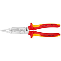 Knipex - Elektro-Installationszange verchromt, isoliert mit Mehrkomponenten-Hüllen, VDE-geprüft 200 mm (13 86 200)
