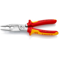 Knipex - Elektro-Installationszange verchromt, isoliert mit Mehrkomponenten-Hüllen, VDE-geprüft 200 mm (13 86 200)