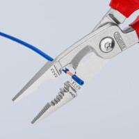 Knipex - Elektro-Installationszange verchromt, isoliert mit Mehrkomponenten-Hüllen, VDE-geprüft 200 mm (13 86 200)