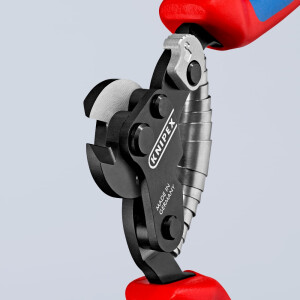 Knipex - Drahtseilschere brüniert, mit Mehrkomponenten-Hüllen 160 mm (95 62 160)