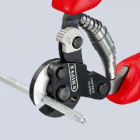 Knipex - Drahtseilschere brüniert, mit Mehrkomponenten-Hüllen 160 mm (95 62 160)