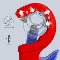 Knipex - DP50 Rohrabschneider mit Kunststoff überzogen 202 mm (90 23 01 BK)