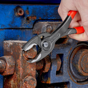 Knipex - TwinGrip Frontgreifzange grau atramentiert, mit rutschhemmendem Kunststoff überzogen 200 mm (82 01 200)