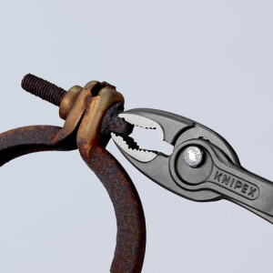 Knipex - TwinGrip Frontgreifzange grau atramentiert, mit rutschhemmendem Kunststoff überzogen 200 mm (82 01 200)