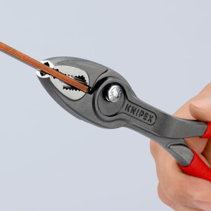 Knipex - TwinGrip Frontgreifzange grau atramentiert, mit rutschhemmendem Kunststoff überzogen 200 mm (82 01 200)