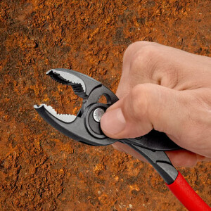 Knipex - TwinGrip Frontgreifzange grau atramentiert, mit rutschhemmendem Kunststoff überzogen 200 mm (82 01 200)