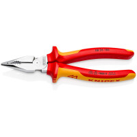 Knipex - Spitzkombizange verchromt, isoliert mit Mehrkomponenten-Hüllen, VDE-geprüft 185 mm (08 26 185)