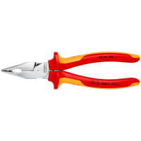 Knipex - Spitzkombizange verchromt, isoliert mit Mehrkomponenten-Hüllen, VDE-geprüft 185 mm (08 26 185)