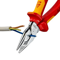 Knipex - Spitzkombizange verchromt, isoliert mit Mehrkomponenten-Hüllen, VDE-geprüft 185 mm (08 26 185)
