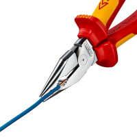 Knipex - Spitzkombizange verchromt, isoliert mit Mehrkomponenten-Hüllen, VDE-geprüft 185 mm (08 26 185)