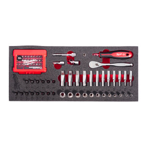 Milwaukee - 1/4" Ratschen, Steckschl Einl. 76St...