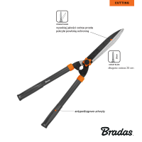 Bradas - Heckenschere, gerade Klinge