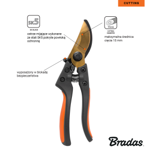 Bradas - V-SERIE Gartenschere Bypass SK5- Stahl