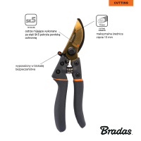 Bradas - V-SERIE Gartenschere Sk5- Stahl