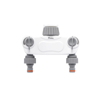 Bradas - WHITE LINE SOLID 2-fach Verteiler Hahnanschluss mit Ventilen 3/4" & 1"