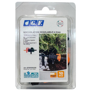 Regulierbarer Tropfer als Reiheninstallation 0-8l/h 10...