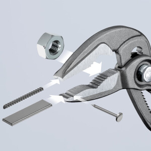 Knipex - Cobra® ES Wasserpumpenzange grau atramentiert, mit rutschhemmendem Kunststoff überzogen 180 mm (87 51 180)