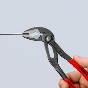 Knipex - Cobra® ES Wasserpumpenzange grau atramentiert, mit rutschhemmendem Kunststoff überzogen 180 mm (87 51 180)