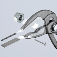 Knipex - Cobra® ES Wasserpumpenzange grau atramentiert, mit rutschhemmendem Kunststoff überzogen 180 mm (87 51 180)