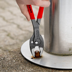 Knipex - TwinGrip Frontgreifzange grau atramentiert, mit rutschhemmendem Kunststoff überzogen 250 mm (82 01 250)